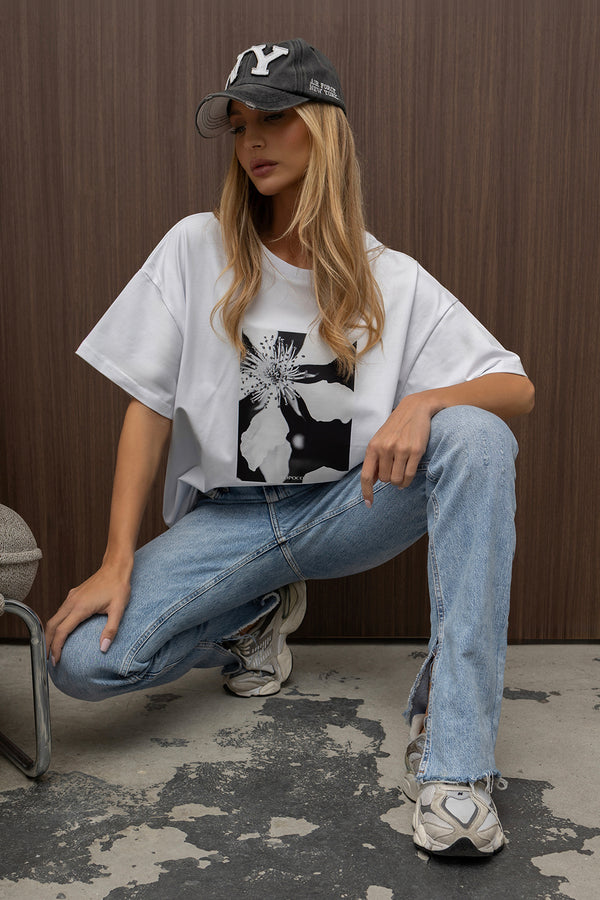 T-SHIRT ANEMON BIAŁY
