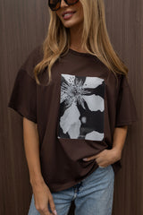 T-SHIRT ANEMON BRĄZOWY
