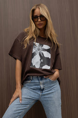 T-SHIRT ANEMON BRĄZOWY