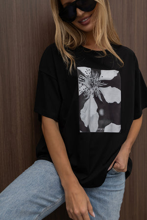 T-SHIRT ANEMON CZARNY