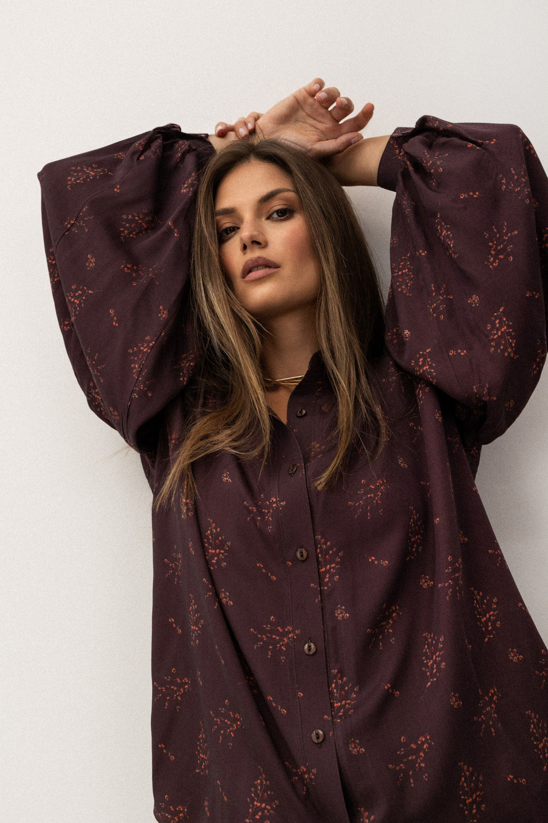 LEILA KWIATY BURGUND