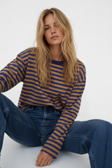LONGSLEEVE OVERSIZE W PASKI CHABROWO-MIODOWE