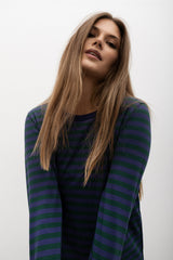 LONGSLEEVE W PASKI FIOLETOWO-ZIELONE