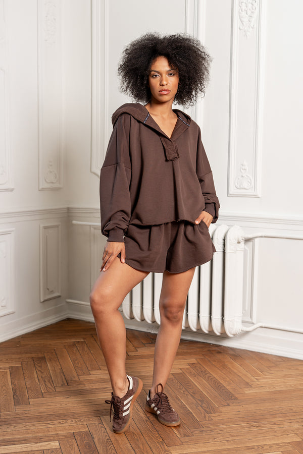 BLUZA ALTHEA Z KAPTUREM BRĄZOWA
