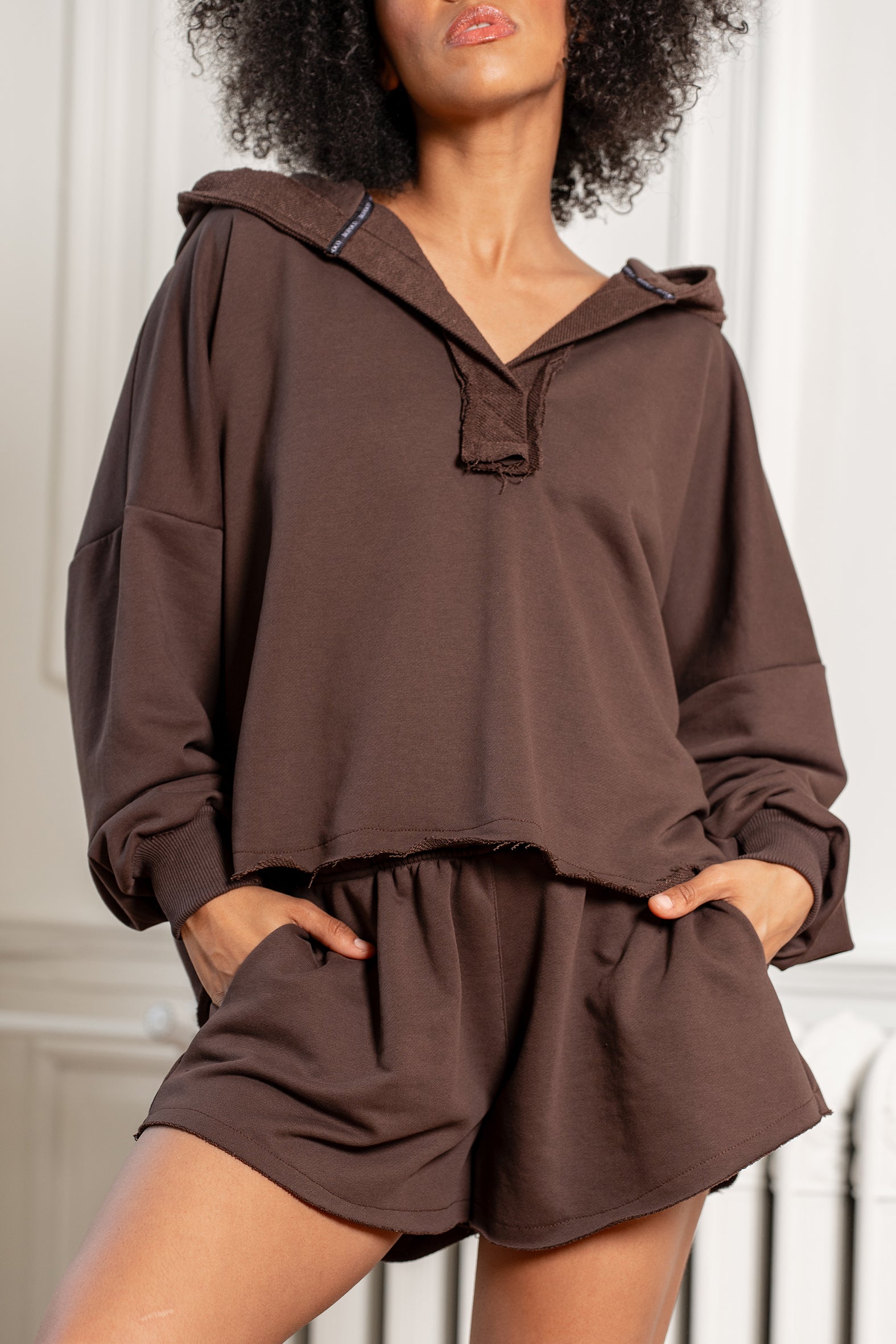BLUZA ALTHEA Z KAPTUREM BRĄZOWA
