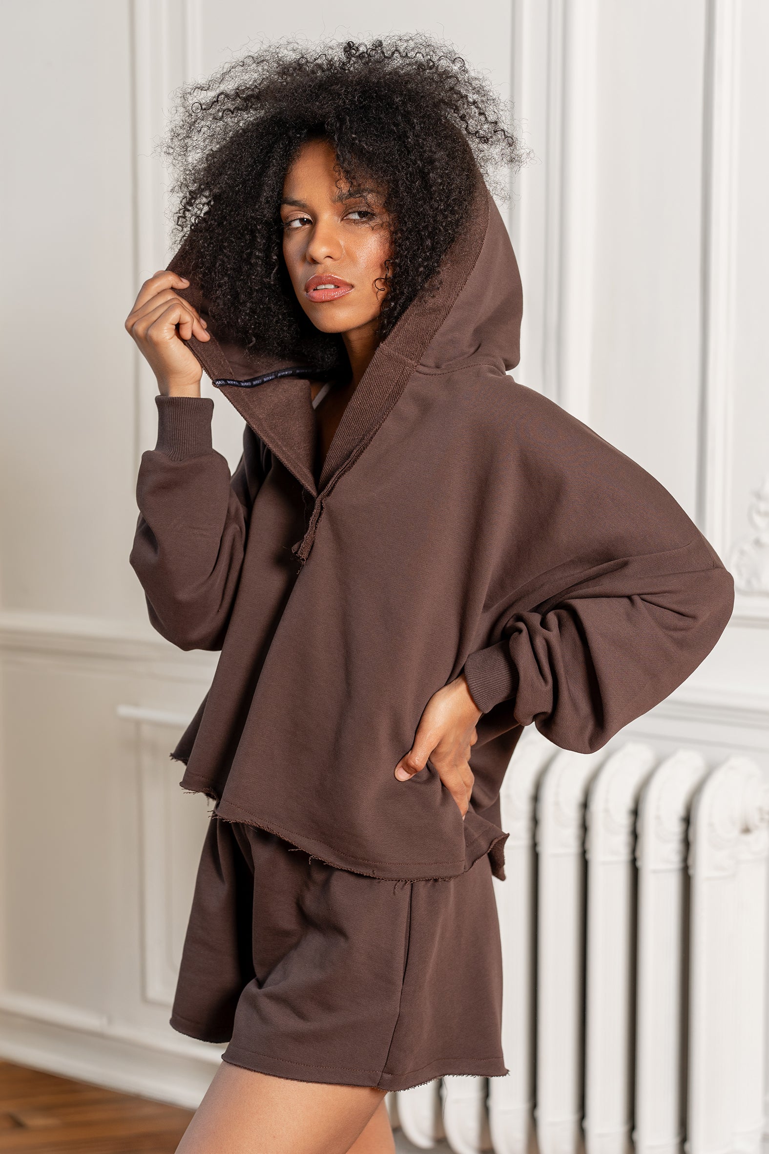 BLUZA ALTHEA Z KAPTUREM BRĄZOWA