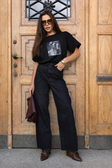T-SHIRT FEMME CZARNY