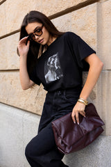 T-SHIRT FEMME CZARNY