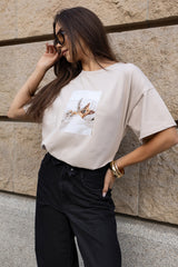 T-SHIRT ROCKY BEŻOWY