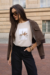 T-SHIRT ROCKY BEŻOWY