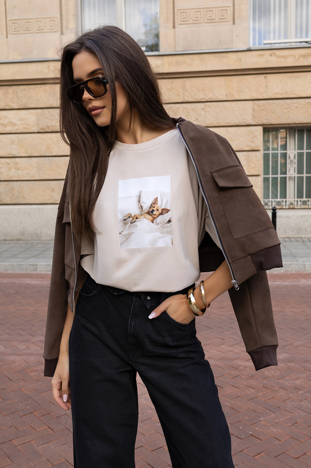 T-SHIRT ROCKY BEŻOWY
