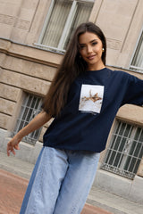 T-SHIRT ROCKY GRANATOWY