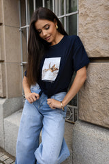 T-SHIRT ROCKY GRANATOWY