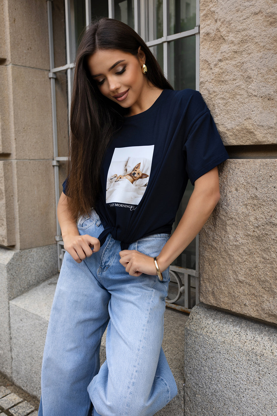T-SHIRT ROCKY GRANATOWY
