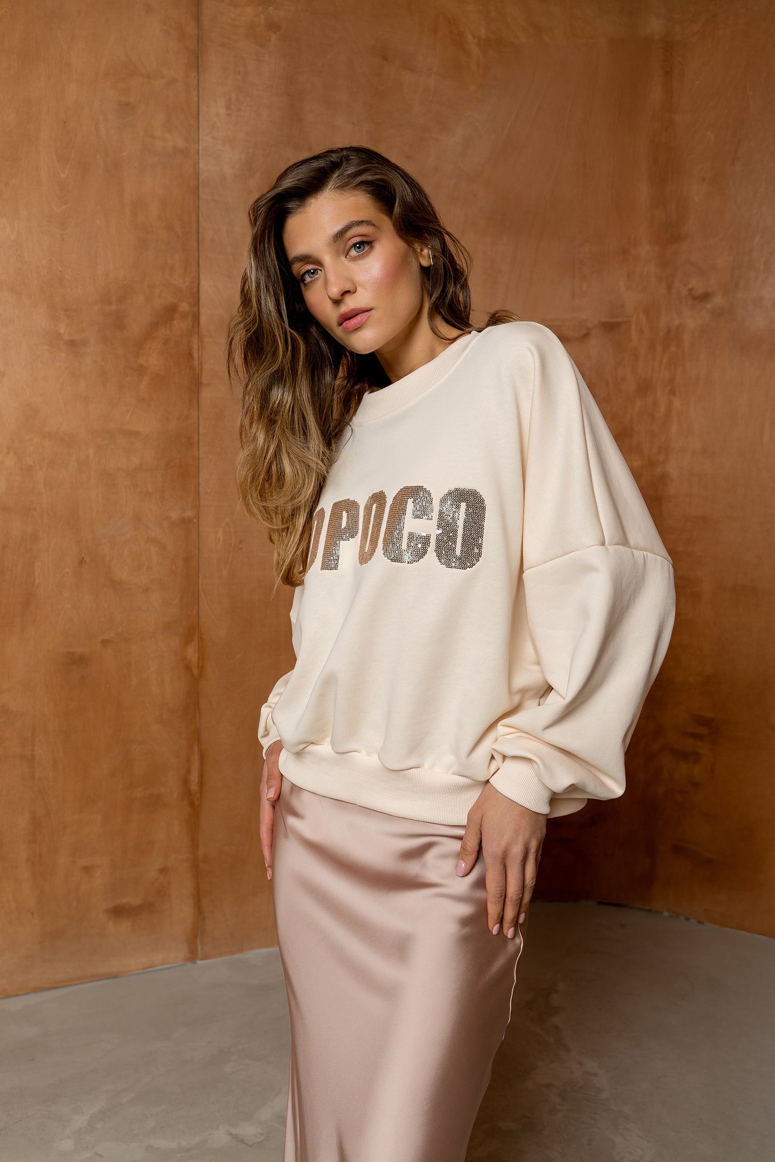 BLUZA BOPOCO CEKIN KOKOSOWA image 0