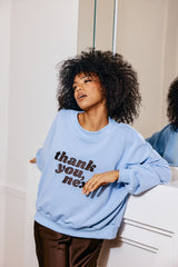 BLUZA NIEBIESKA Z HAFTEM THANK YOU, NEXT image 0