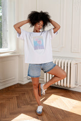 T-SHIRT PASTEL FLOWER BIAŁY image 2