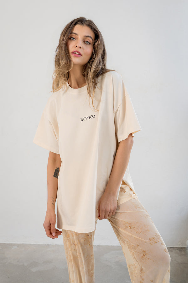 T-SHIRT BOPOCO BEŻOWY