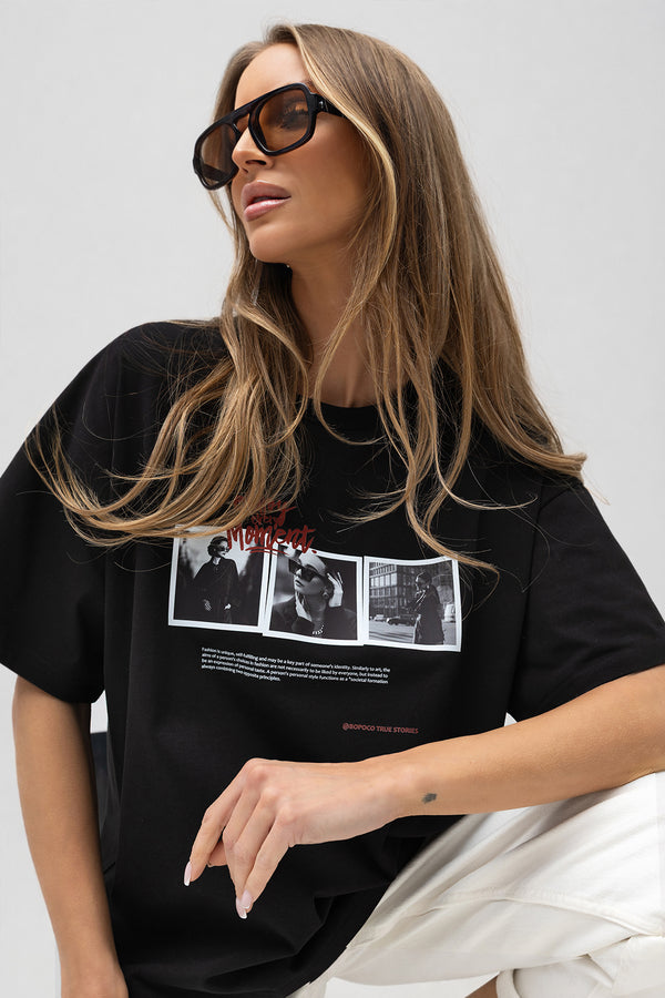 T-SHIRT ENJOY CZARNY image 1