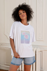 T-SHIRT PASTEL FLOWER BIAŁY image 0