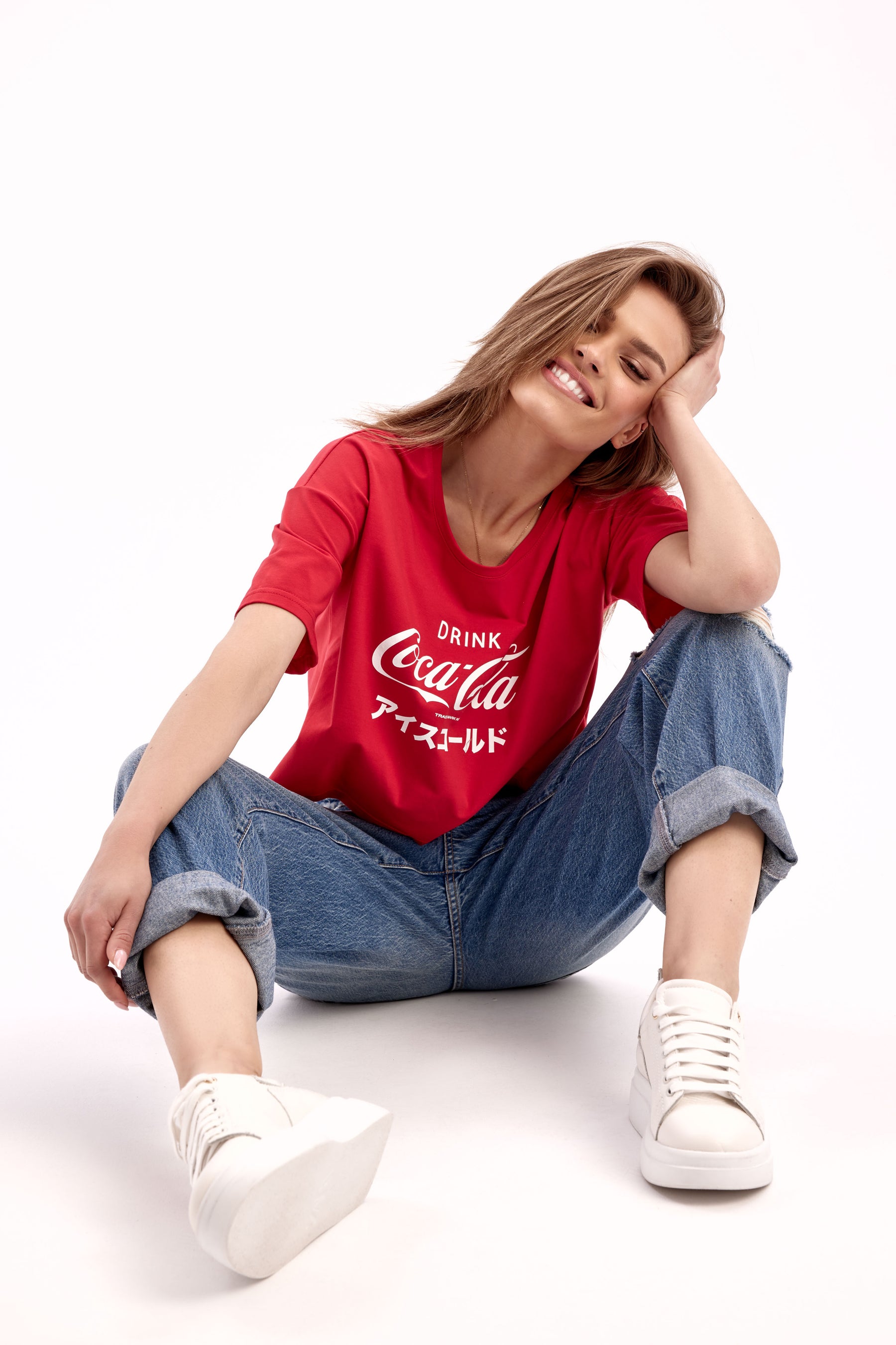 CROP TOP CZERWONY BOPOCO x COCA COLA