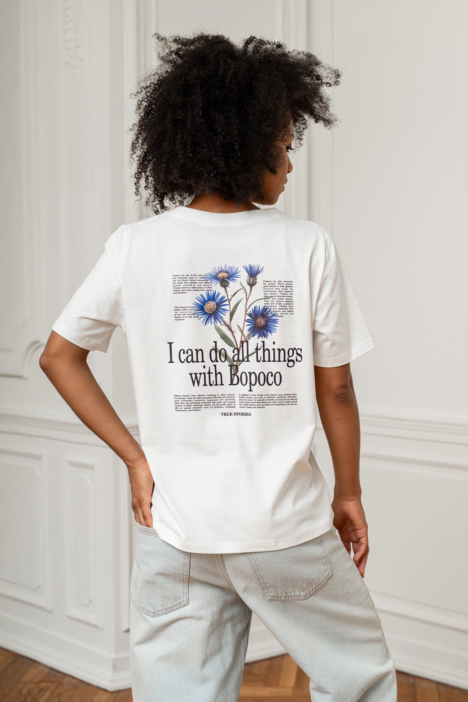 T-SHIRT V-NECK ALL THINGS ŚMIETANKOWY