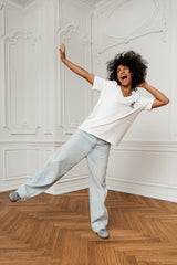 T-SHIRT V-NECK ALL THINGS ŚMIETANKOWY