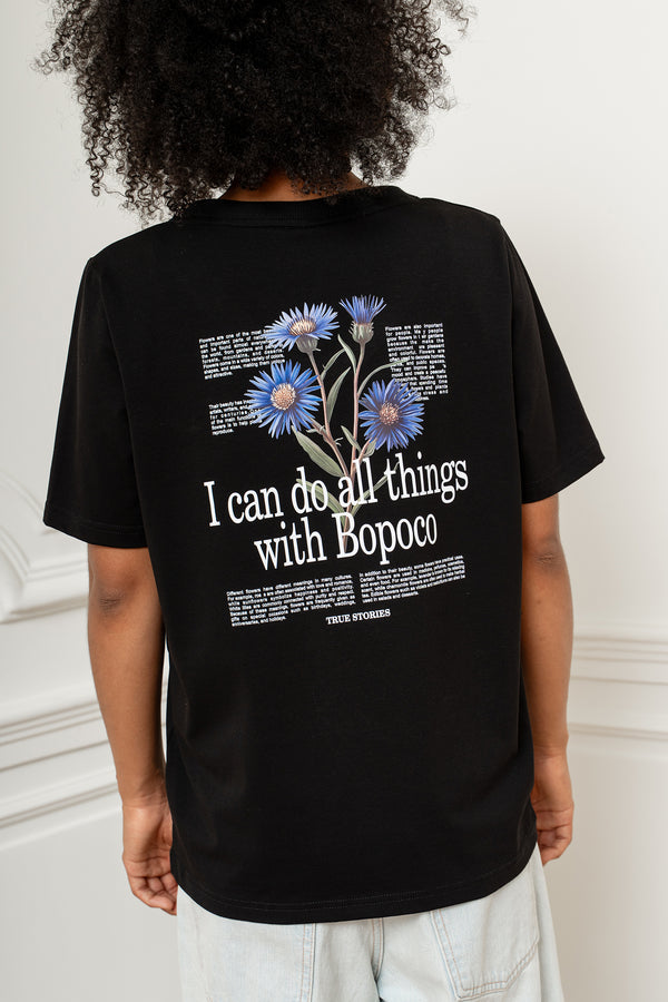 T-SHIRT V-NECK ALL THINGS CZARNY