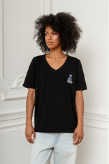 T-SHIRT V-NECK ALL THINGS CZARNY