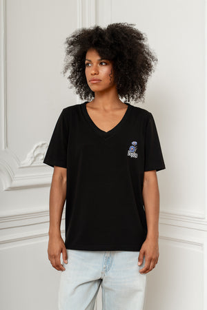 T-SHIRT V-NECK ALL THINGS CZARNY