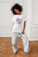 T-SHIRT FLORAL ESSENCE ŚMIETANKOWY