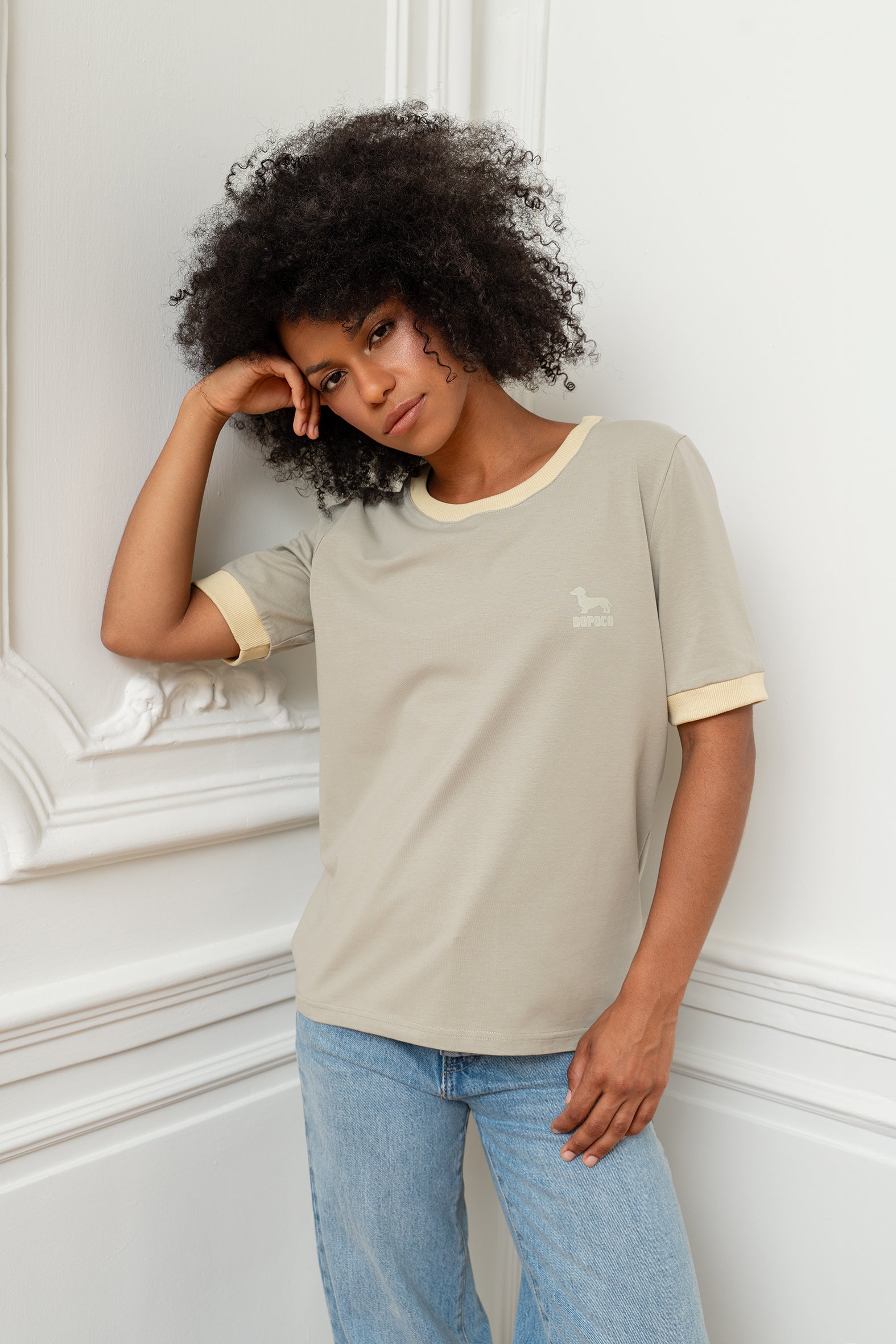 T-SHIRT PISTACJA DOG Z LAMÓWKĄ