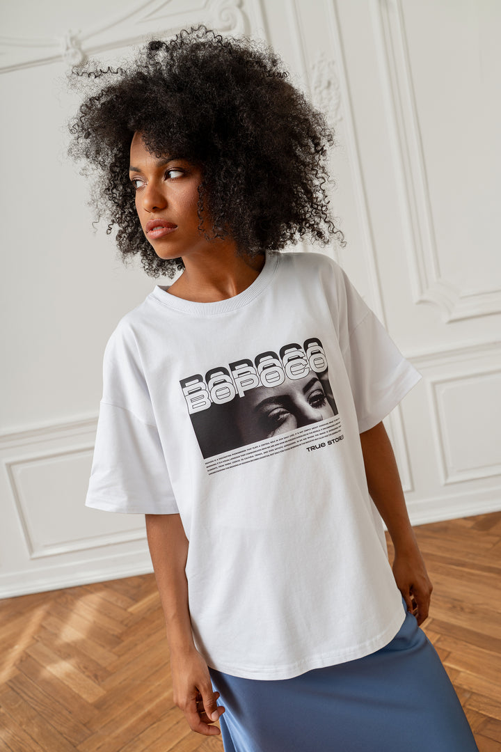 T-SHIRT BOPOCO EYES BIAŁY
