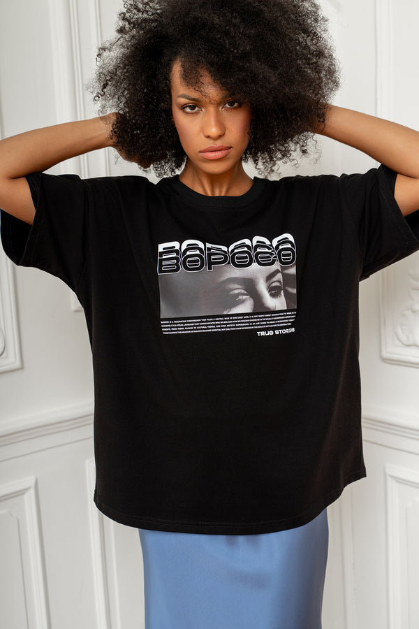 T-SHIRT BOPOCO EYES CZARNY