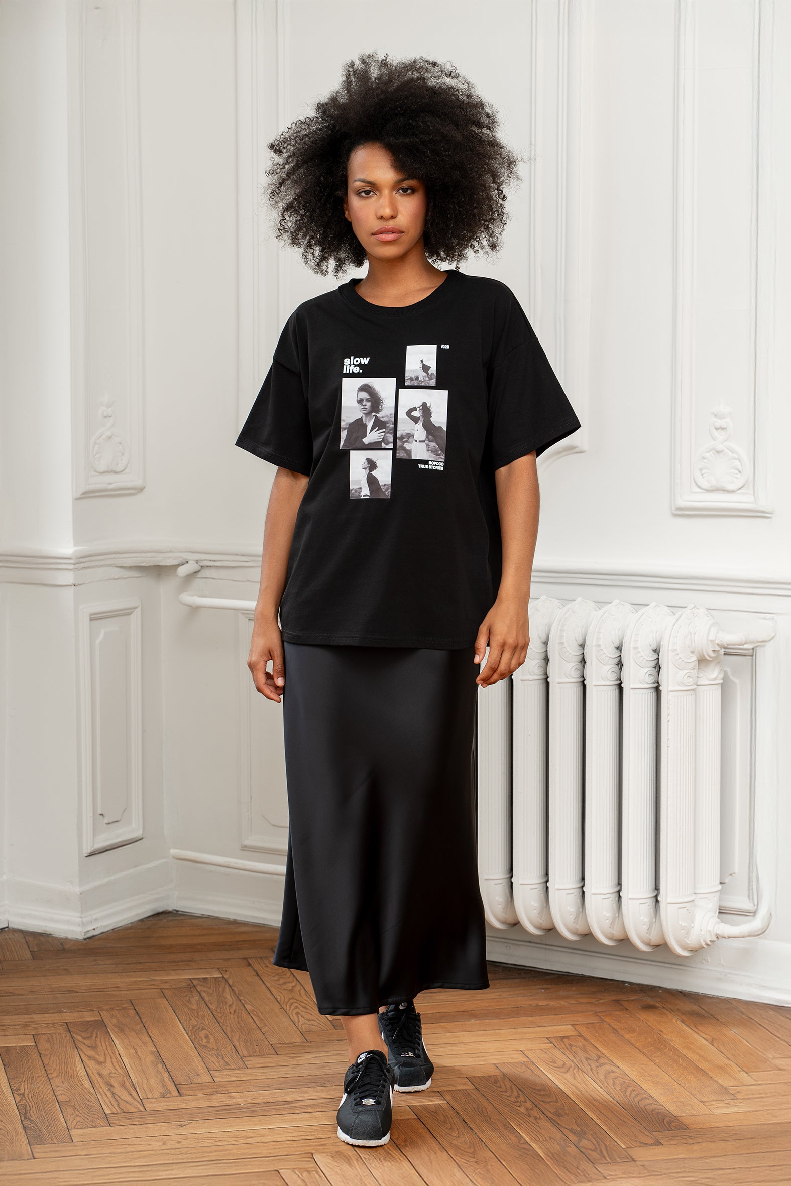 T-SHIRT SLOW LIFE CZARNY