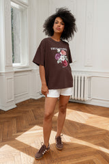 T-SHIRT IN FULL BLOOM BRĄZOWY