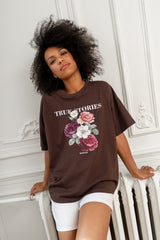 T-SHIRT IN FULL BLOOM BRĄZOWY