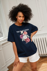 T-SHIRT IN FULL BLOOM GRANATOWY