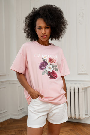 T-SHIRT IN FULL BLOOM RÓŻOWY