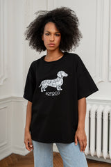 T-SHIRT CZARNY JAMNIK BIAŁY