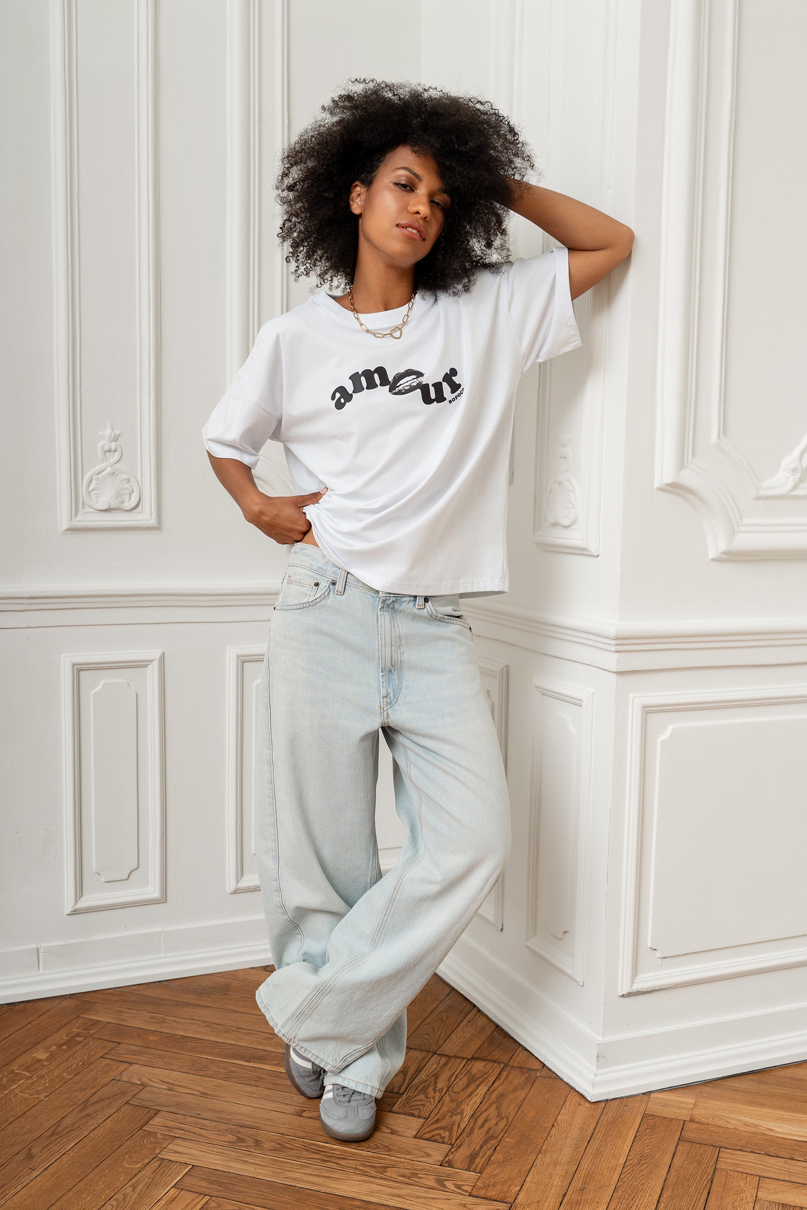 T-SHIRT AMOUR BOPOCO BIAŁY