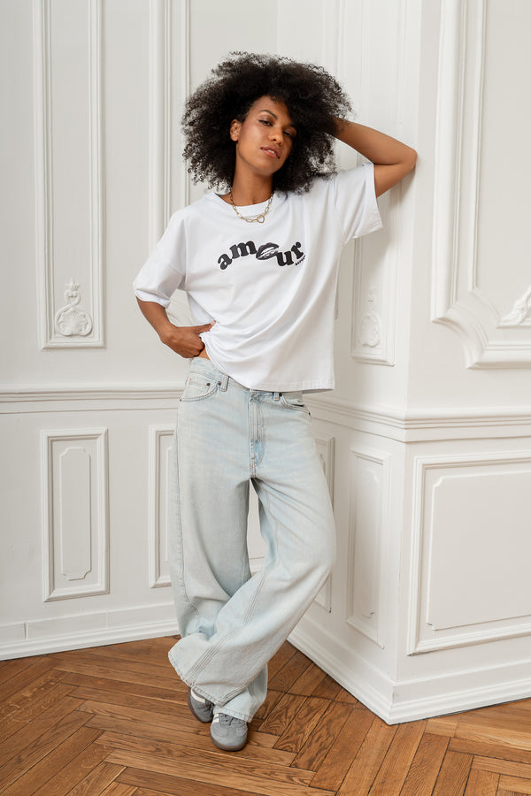 T-SHIRT AMOUR BOPOCO BIAŁY