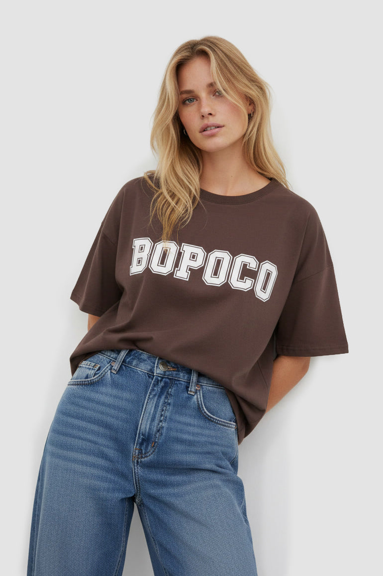 T-SHIRT BOPOCO 01 BRĄZOWY
