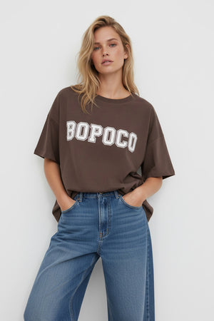 T-SHIRT BOPOCO 01 BRĄZOWY