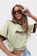T-SHIRT MATCHA MOMENTS ZIELONY image 0