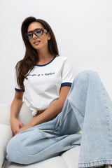 T-SHIRT Z LAMÓWKĄ GRANATOWĄ image 1
