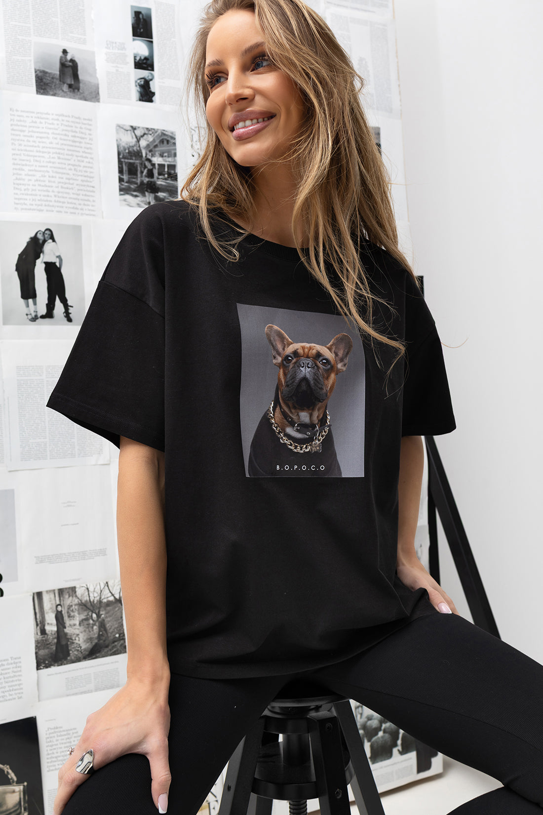 T-SHIRT BULDOG CZARNY image 3