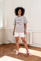 T-SHIRT GARDEN FLOWER SZARY image 1