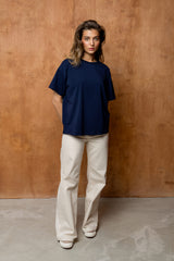 T-SHIRT BASIC BOPOCO OVERSIZE GRANATOWY image 1