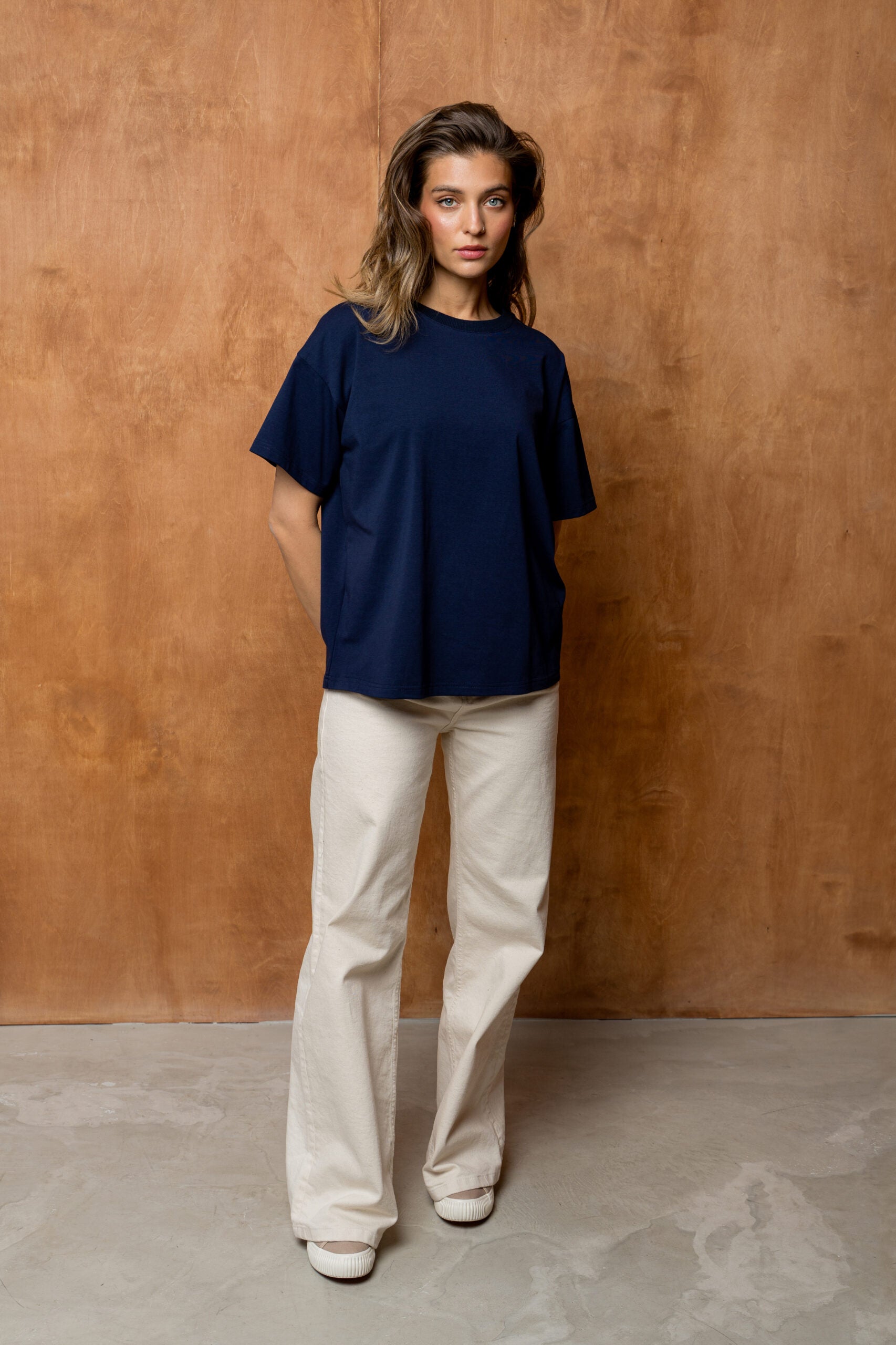 T-SHIRT BASIC BOPOCO OVERSIZE GRANATOWY image 1